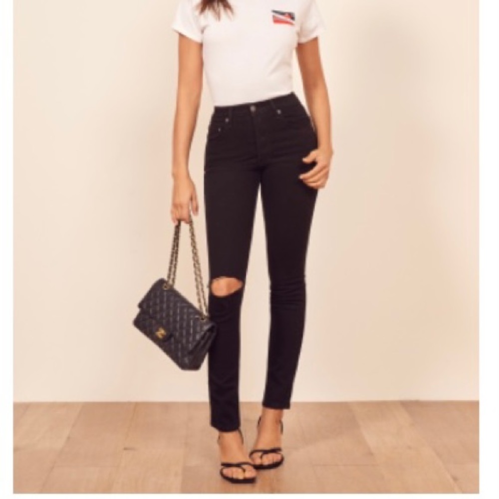 Reformation Serena High Skinny Jean in Black sz 27